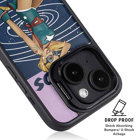 DC Comics Bombshells Stargirl- Field Guide to Cosmos iPhone 14 Kickstand Case
